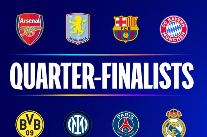 Daftar delapan tim lolos ke perempat final Liga Champions 2024/25